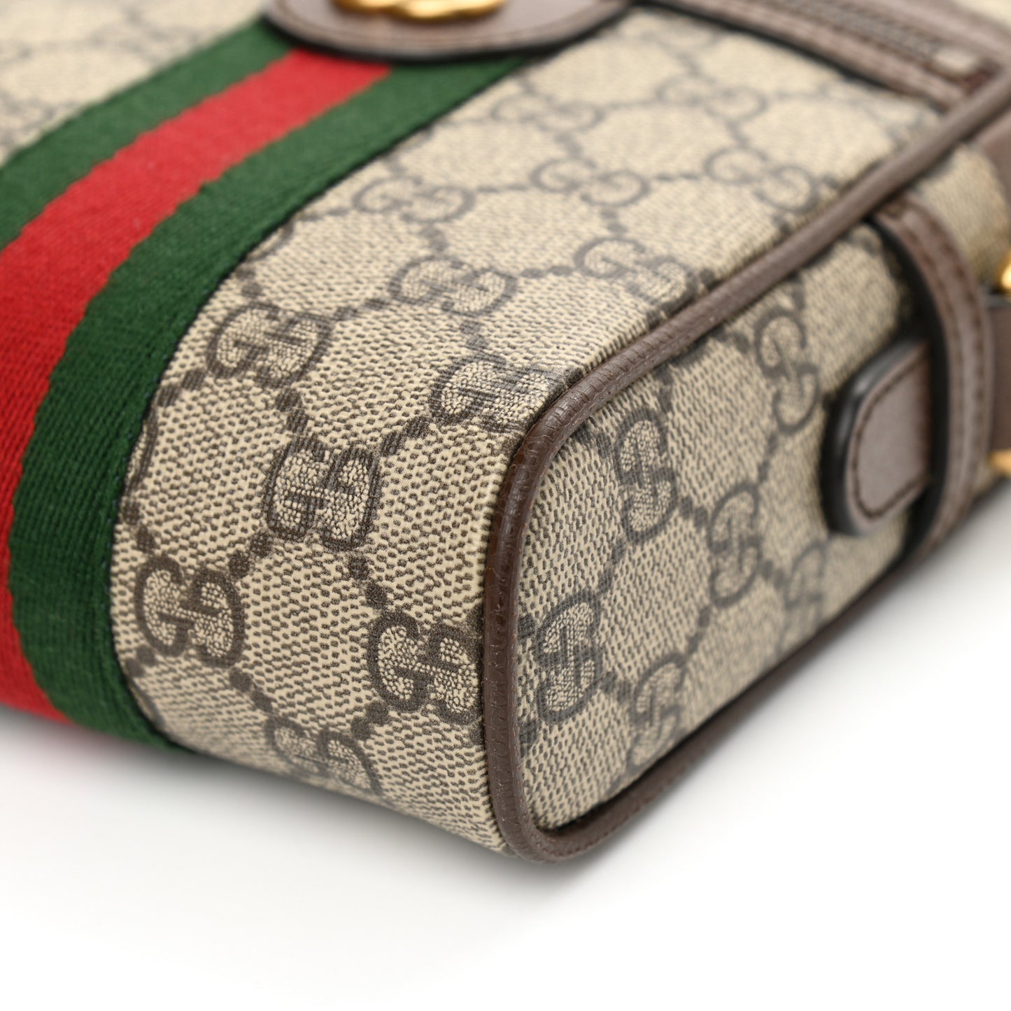 GG Supreme Monogram Web Mini Ophidia Messenger Brown