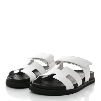 Hermes Calfskin Womens Chypre Sandals 36 White 3 of 9