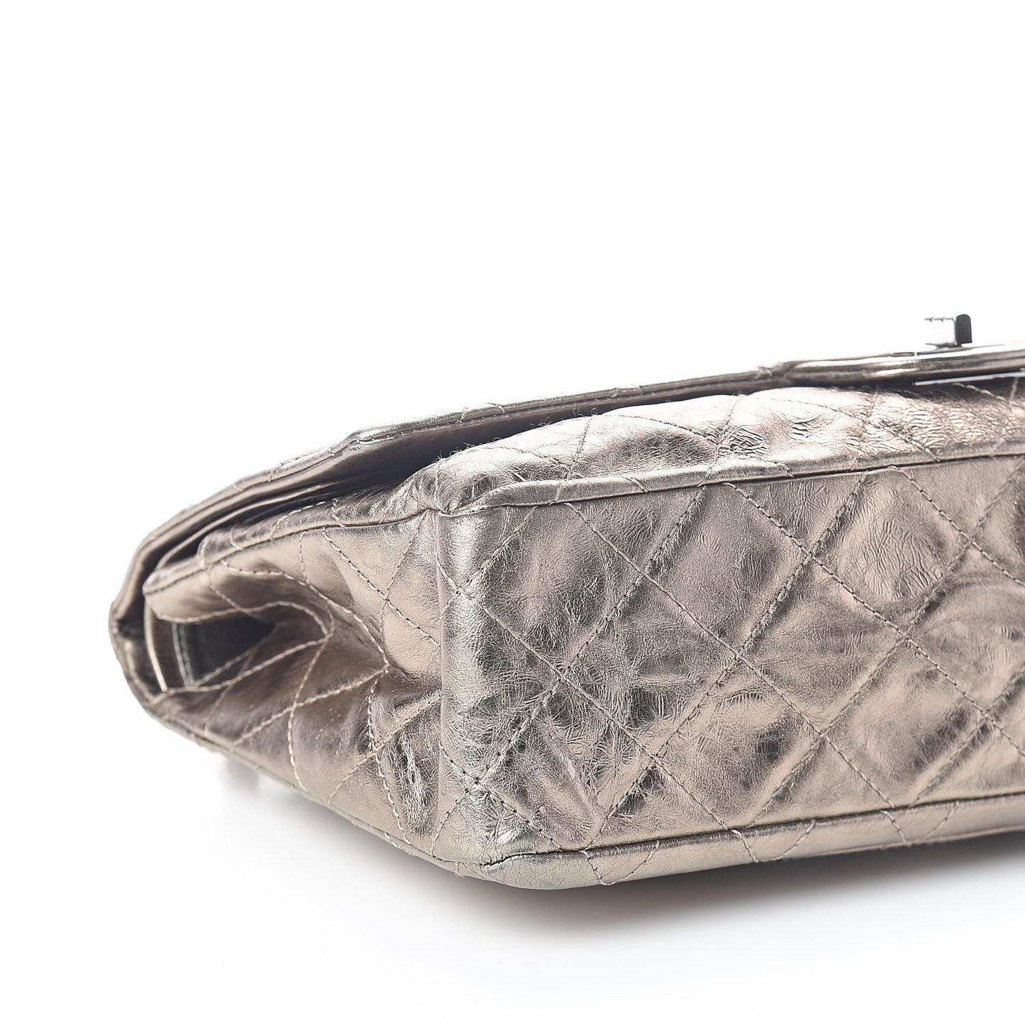 Metallic Aged Calfskin Quilted 2.55 Reissue 228 Flap Pewter