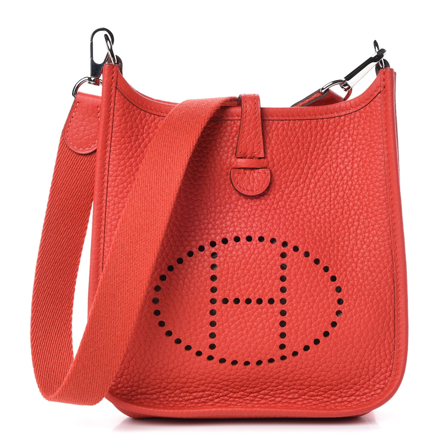 Hermes Taurillon Clemence Evelyne TPM Rouge Tomate 1 of 9