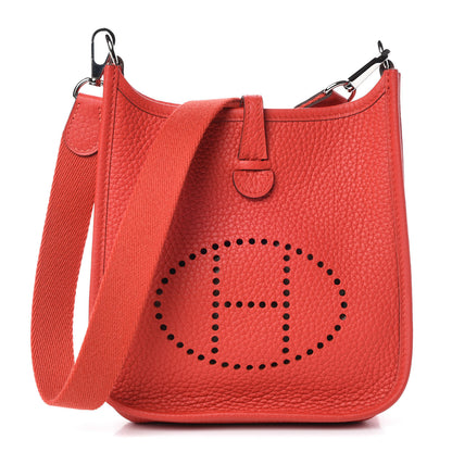 Hermes Taurillon Clemence Evelyne TPM Rouge Tomate 1 of 9