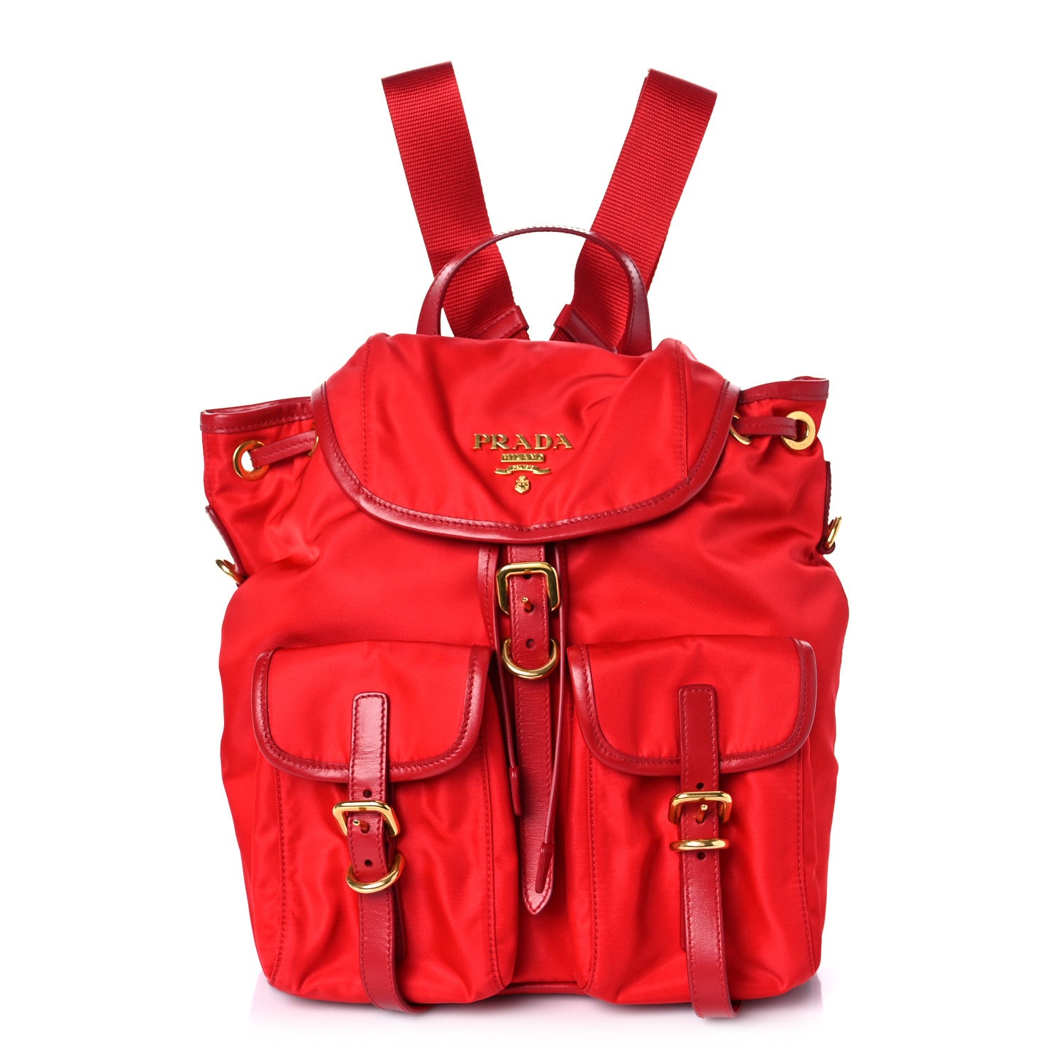 Prada Tessuto Nylon Small Backpack Rosso 1 of 8