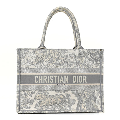 Christian Dior Canvas Embroidered Medium Dioriviera Toile De Jouy Book Tote Gray 1 of 9