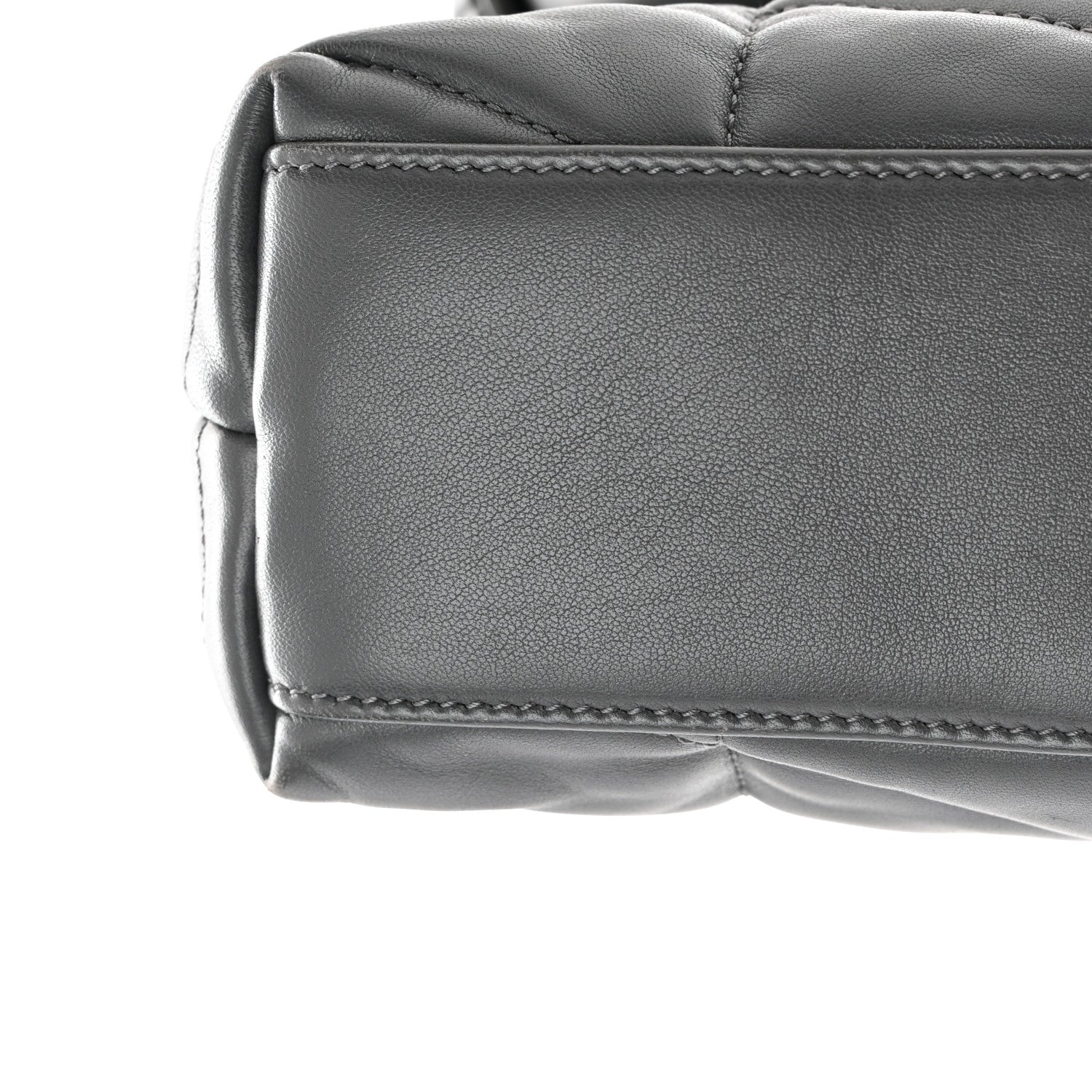 Saint Laurent Lambskin Quilted Mini Loulou Puffer Monogram Chain Satchel Storm 11 of 16