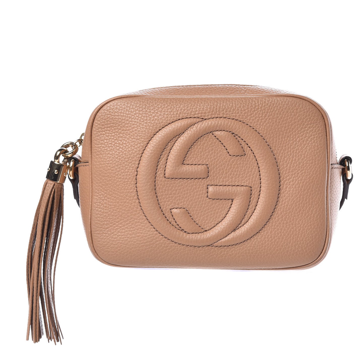 Pebbled Calfskin Small Soho Disco Bag Camelia