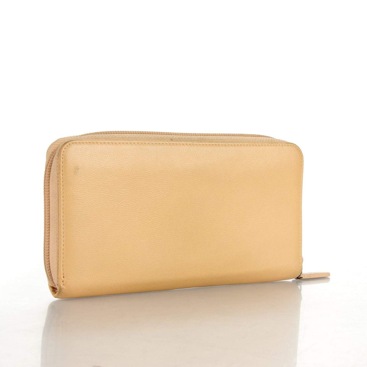 Caviar Sevruga Zip Around Wallet Beige Clair