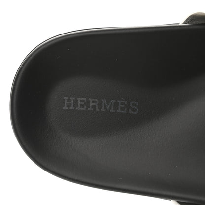 Hermes Calfskin Womens Chypre Sandals 37.5 White 6 of 8