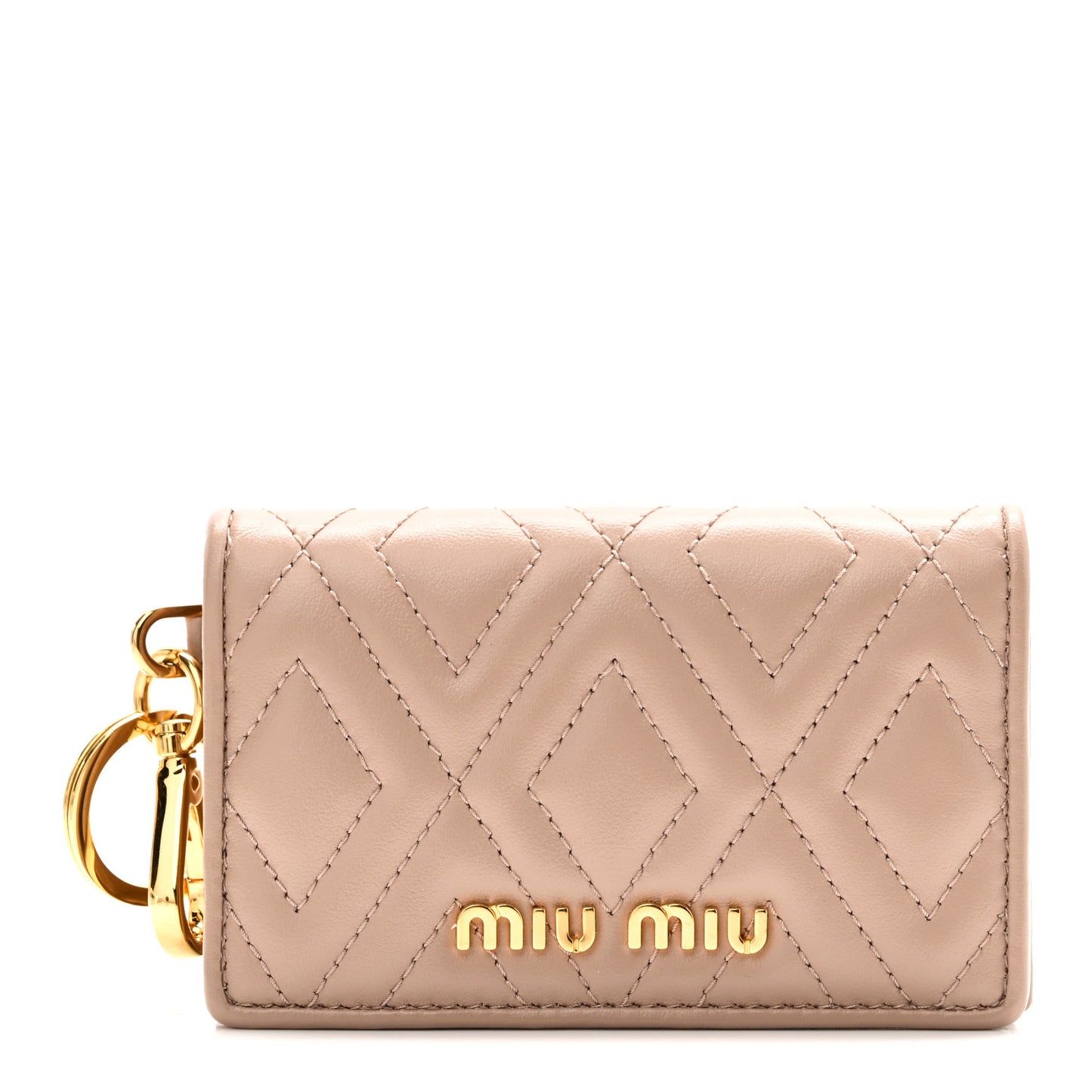 Nappa Matelasse Flap Card Holder Key Ring Cammeo