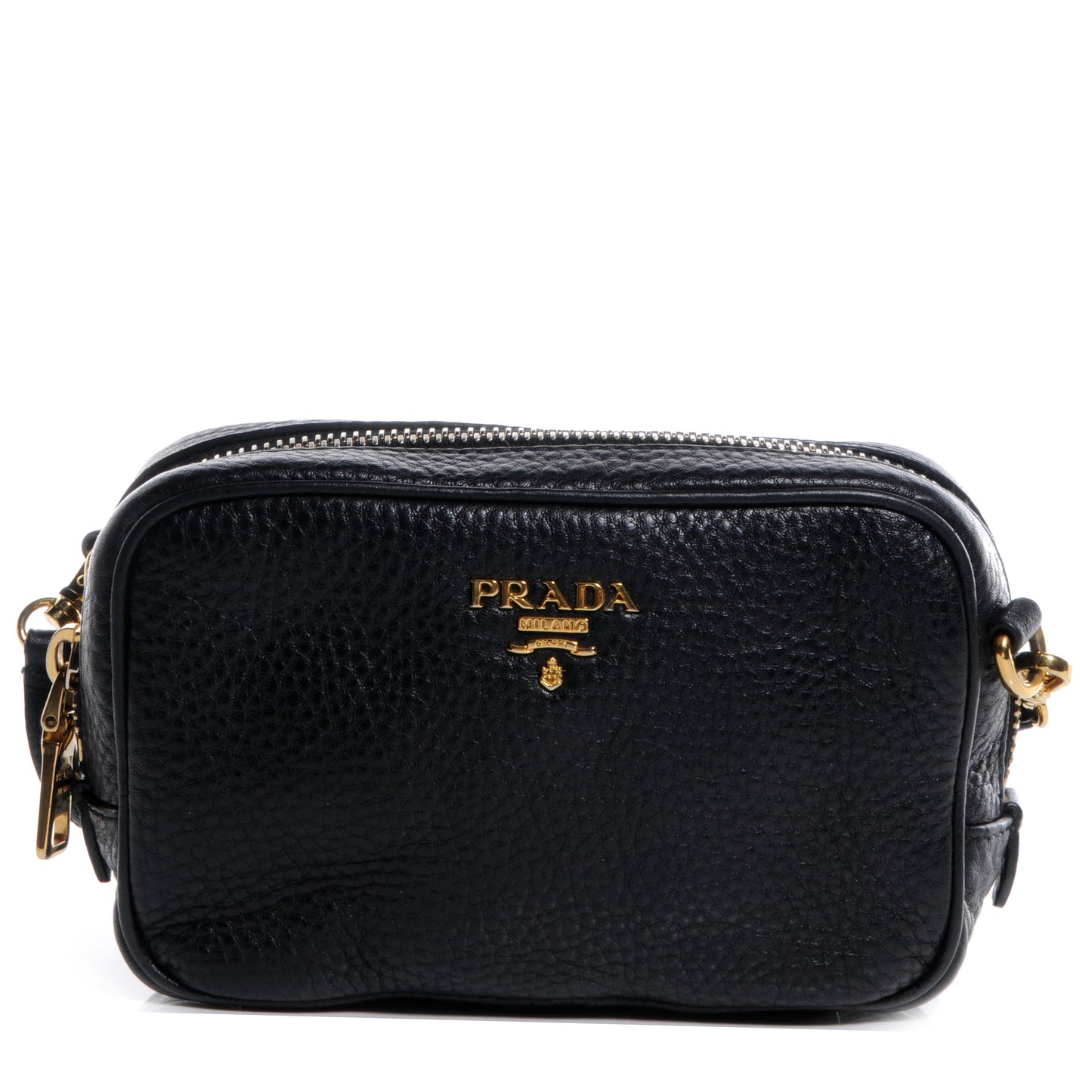 Vitello Daino Mini Camera Crossbody Bag Black