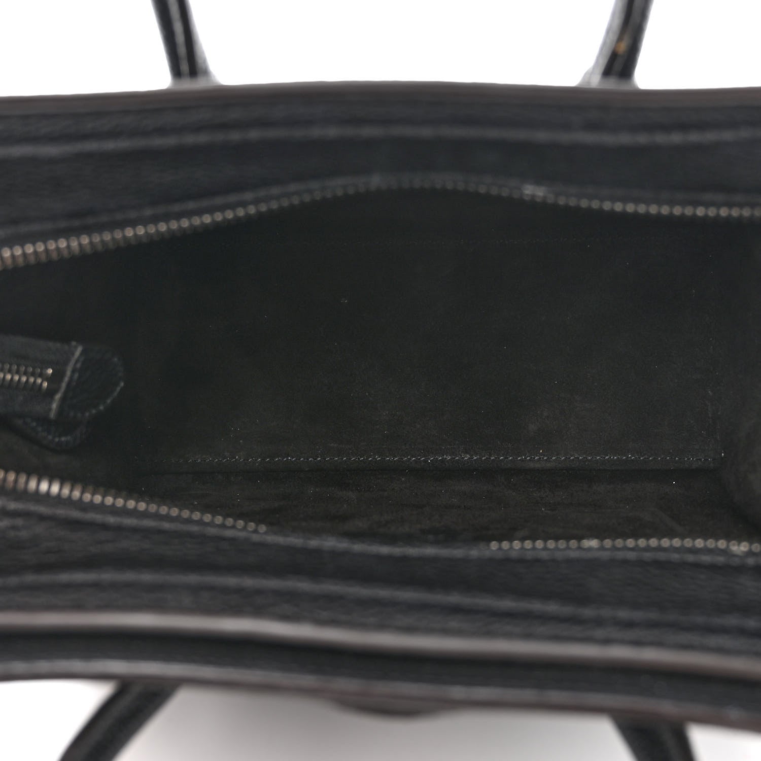 Celine Drummed Calfskin Nano Luggage Black 5 of 10