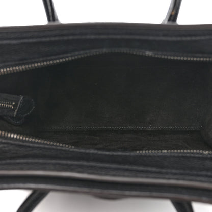 Celine Drummed Calfskin Nano Luggage Black 5 of 10