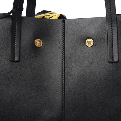 Versace Calfskin Baroque Scarf Tote Black 9 of 9