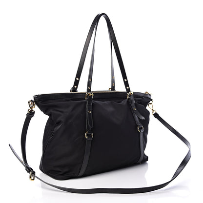 Prada Tessuto Nylon Saffiano Tote Black 3 of 11