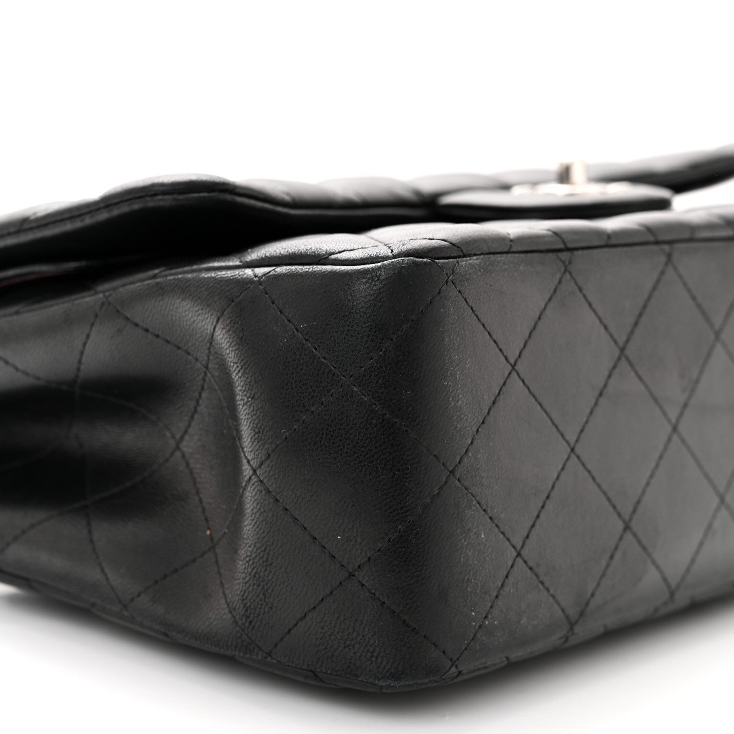 Chanel Lambskin Quilted Jumbo Double Flap Black 9 of 10