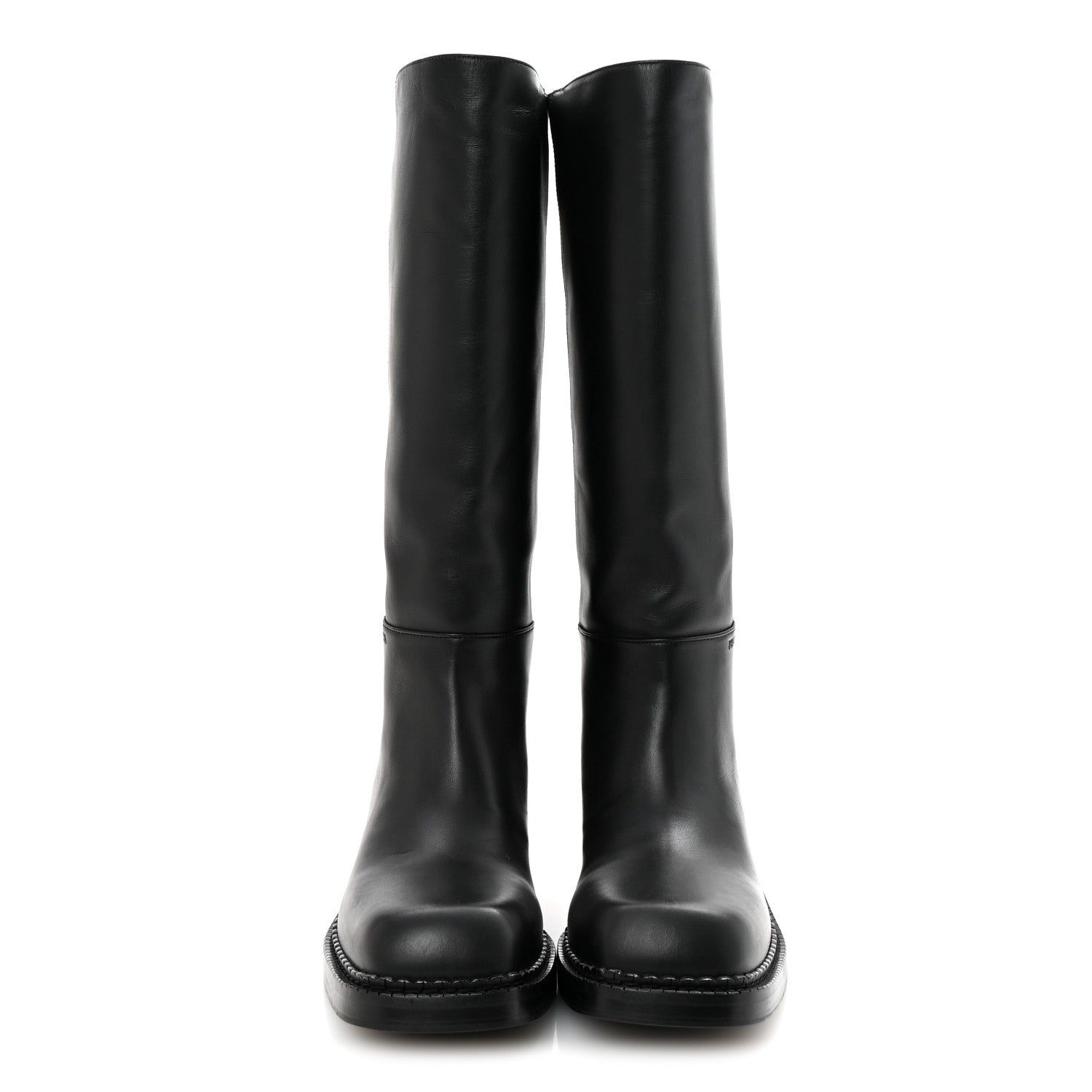 Prada Vitello Lux From The Runway Tall Boots 38 Black 3 of 9
