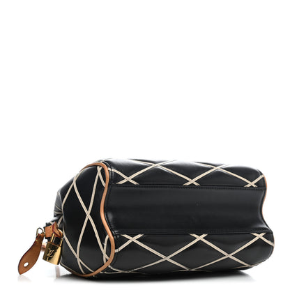 Louis Vuitton Lambskin Malletage Doc BB Black Natural 3 of 4