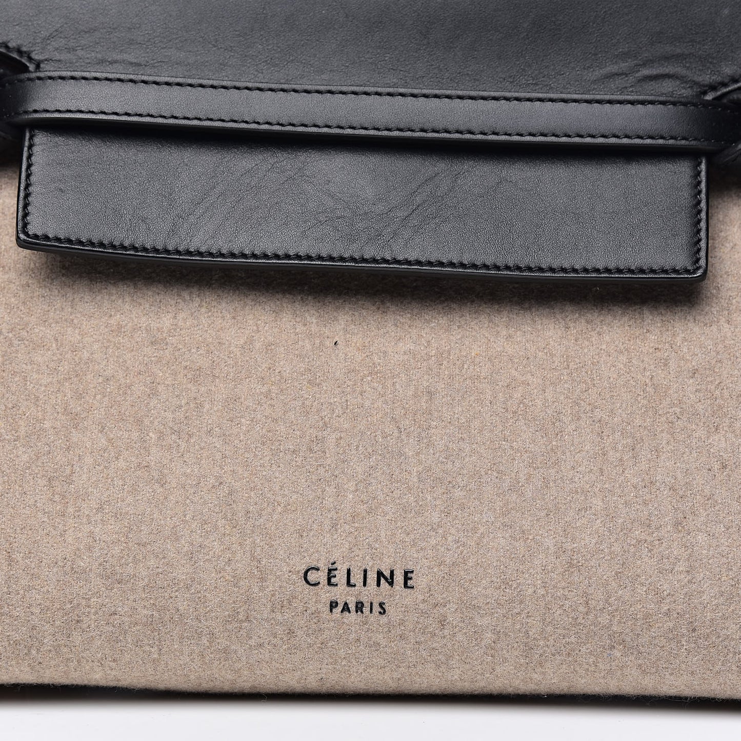 Felt Smooth Calfskin Mini Belt Bag Beige