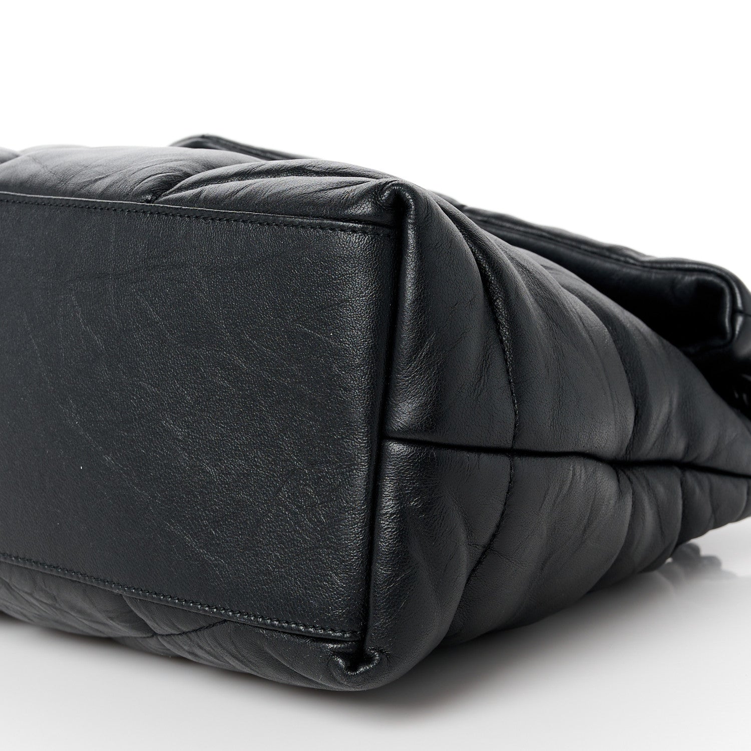 Saint Laurent Lambskin Quilted Monogram Monochrome Medium Loulou Puffer Chain Satchel Black 11 of 11