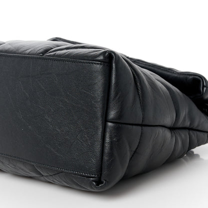 Saint Laurent Lambskin Quilted Monogram Monochrome Medium Loulou Puffer Chain Satchel Black 11 of 11