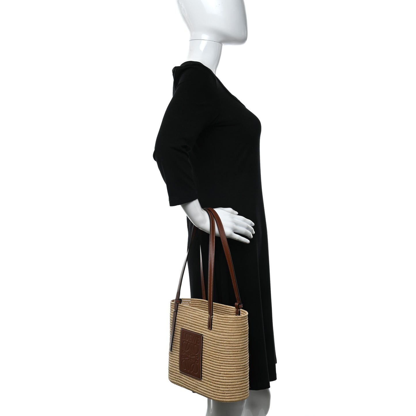 Raffia Small Square Basket Tote Bag Natural Tan