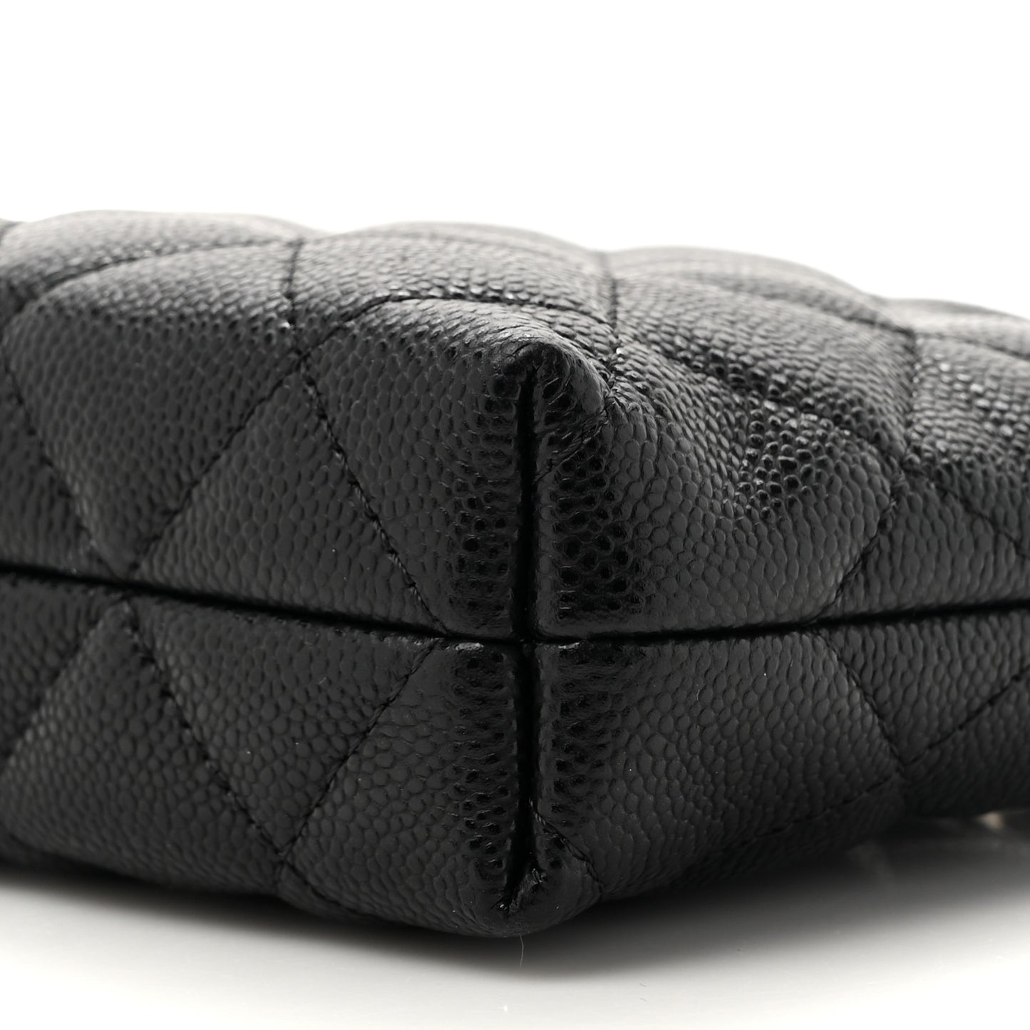 Caviar Quilted Classic Clutch Tote With Chain Black