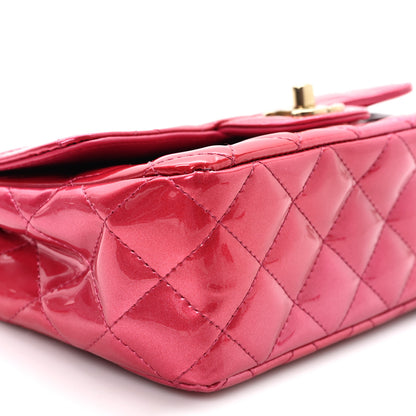 Chanel Shaded Patent Calfskin Quilted Mini Rectangular Flap Pink Dark Pink 9 of 10