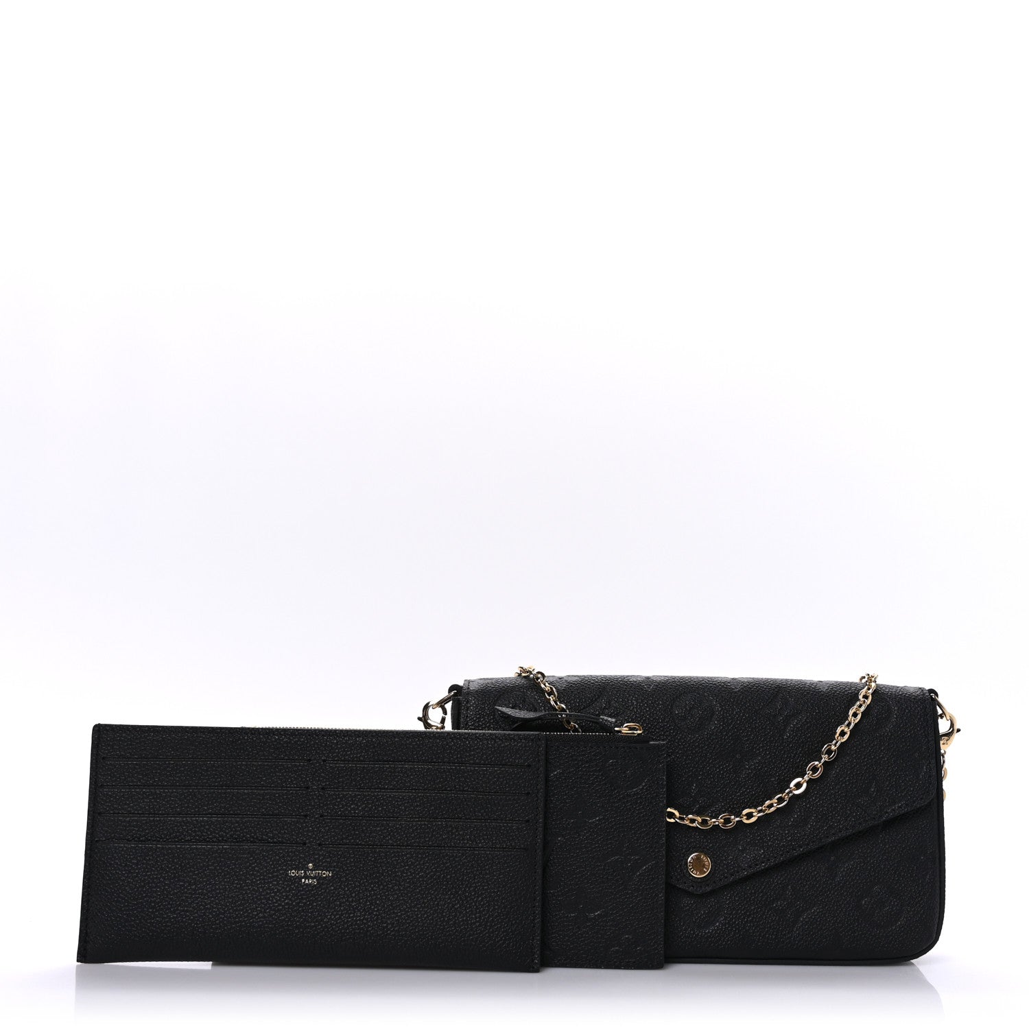 Louis Vuitton Empreinte Pochette Felicie Chain Wallet Black 3 of 9