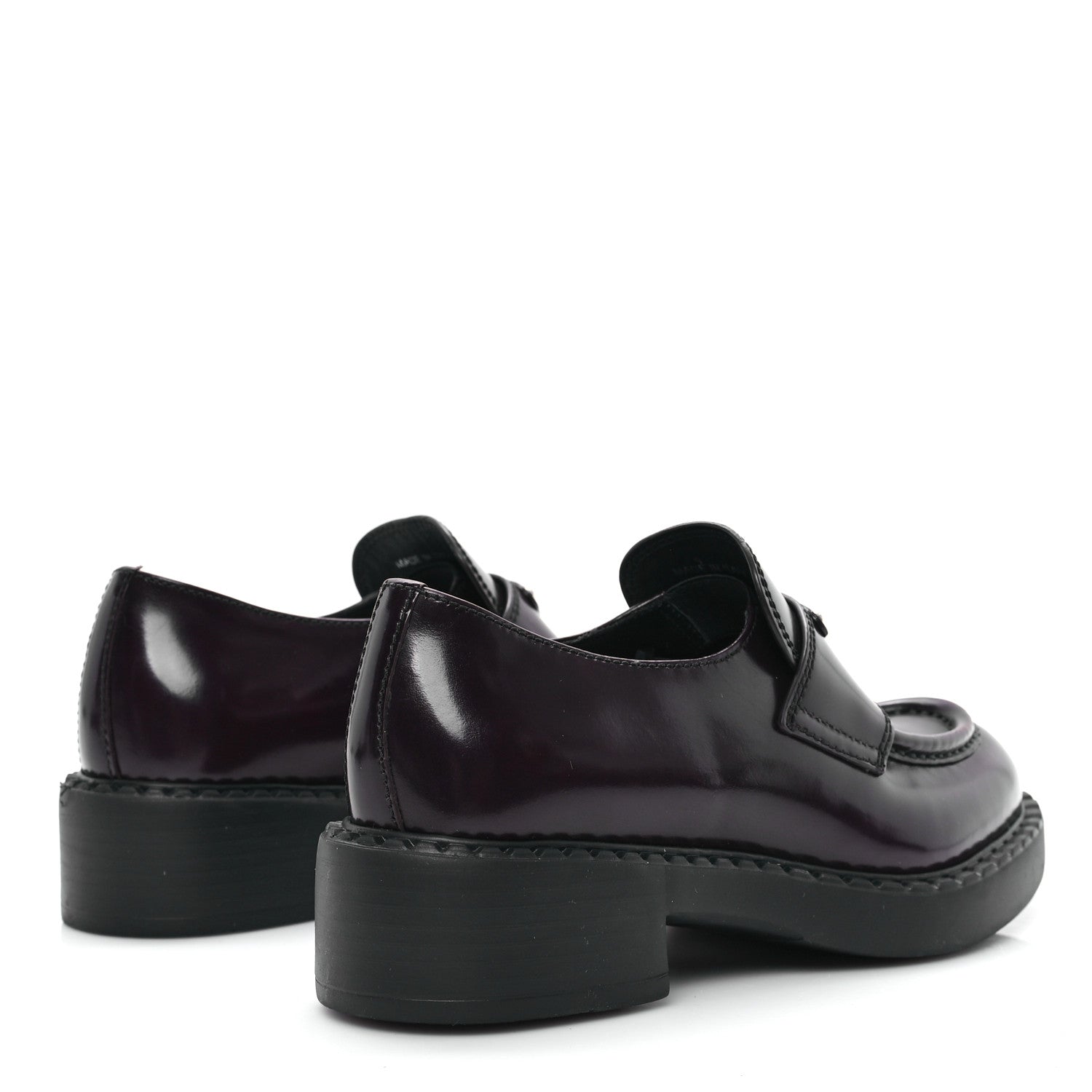 Prada Spazzolato Metal Triangle Logo 50mm Loafers 35 Cordovan 5 of 9