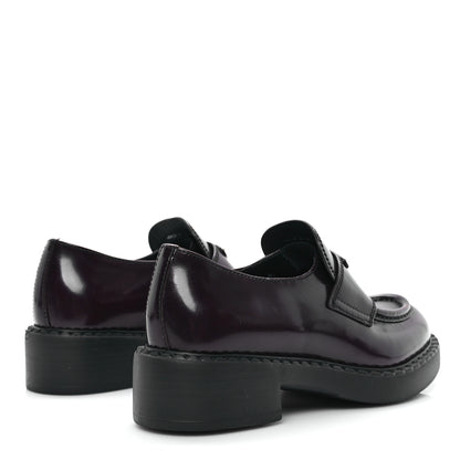 Prada Spazzolato Metal Triangle Logo 50mm Loafers 35 Cordovan 5 of 9
