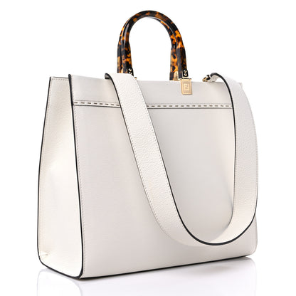 Fendi Vitello Cher Plexiglass Medium Fendi Sunshine Shopper Tote White Ice 2 of 8