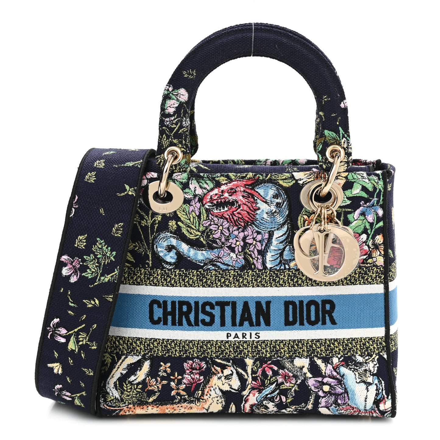 Canvas D-Constellation Embroidered Medium Lady D-Lite Bleu Multicolor