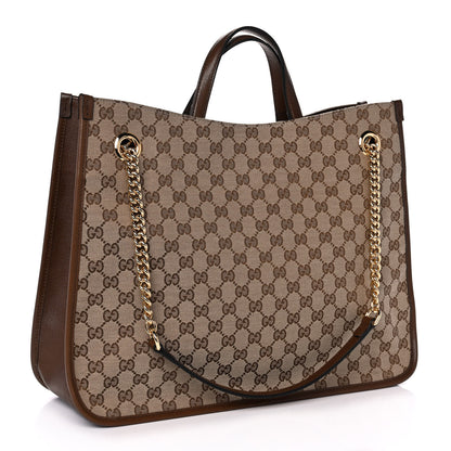 Gucci Monogram Calfskin Large Horsebit 1955 Tote Bag Beige Brown Sugar 3 of 10