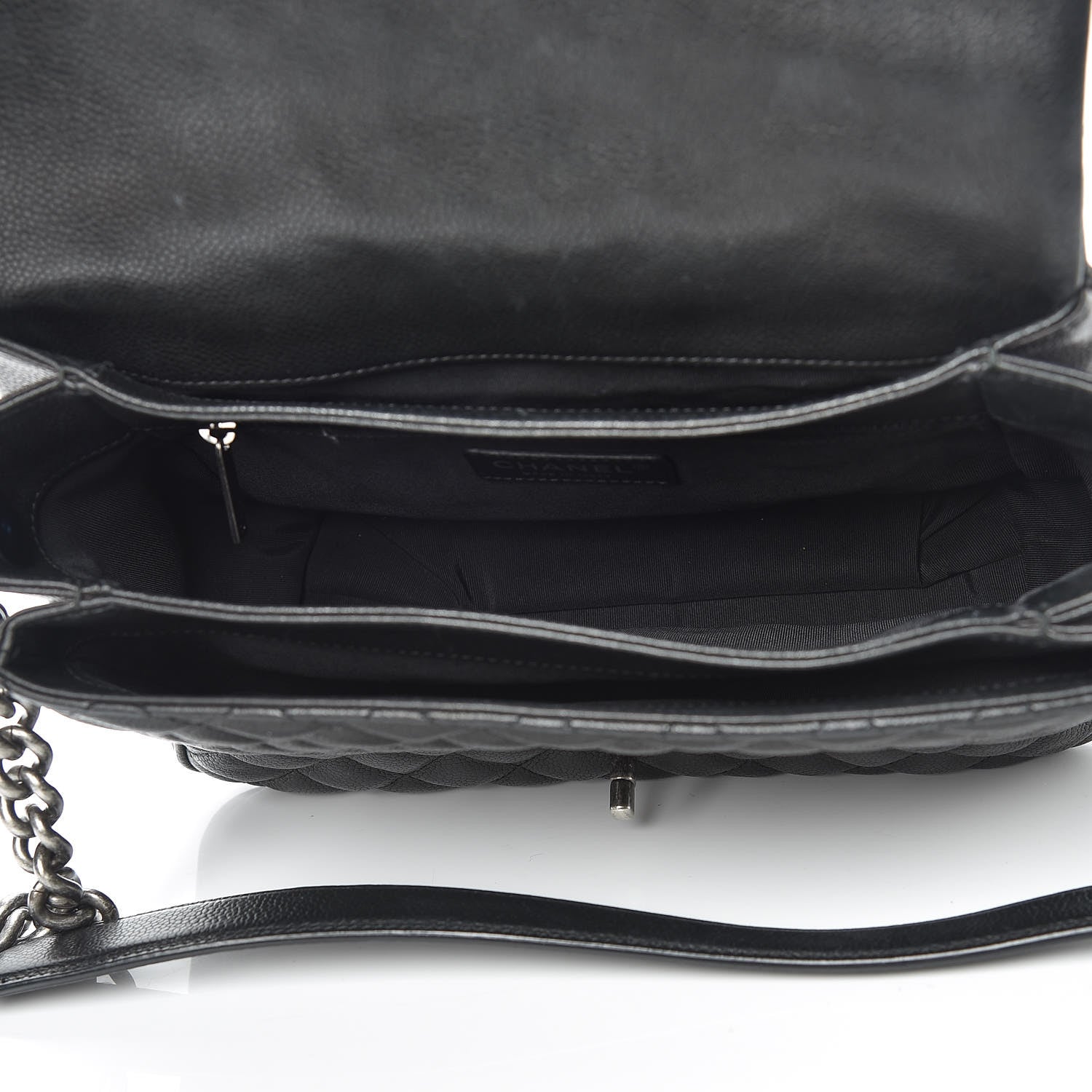 Chanel Caviar Quilted Medium Rock In Rome Single Flap Black 5 of 12
