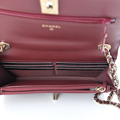 Chanel Lambskin Quilted Trendy CC Wallet On Chain WOC Dark Red 4 of 13