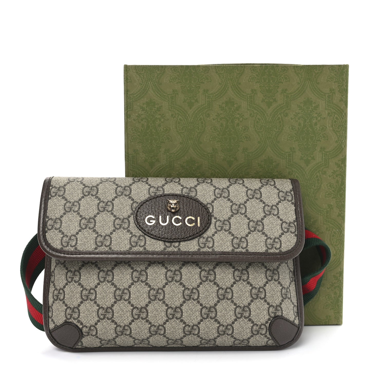 GG Supreme Monogram Neo Vintage Web Belt Bag Brown