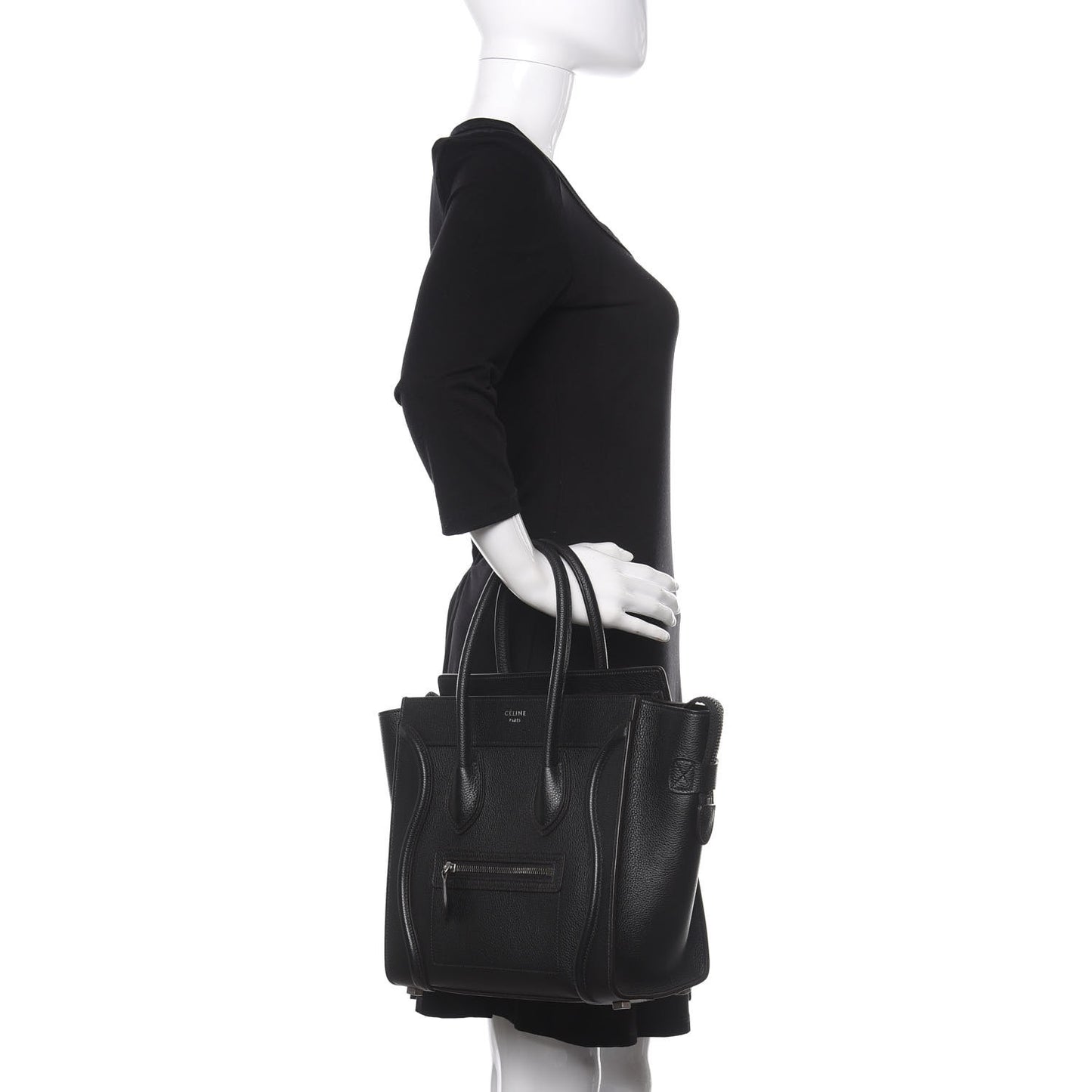 Drummed Calfskin Micro Luggage Black