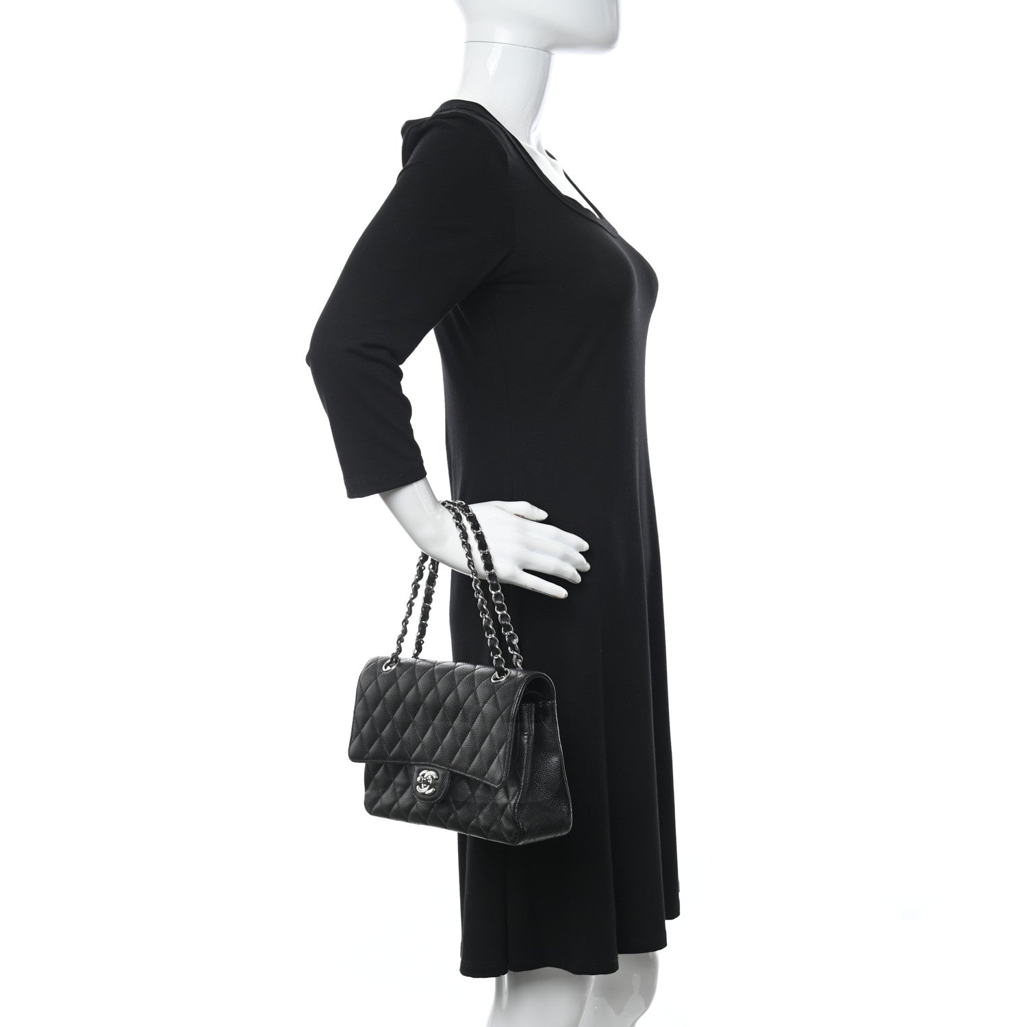 Chanel Caviar Quilted Medium Double Flap Black 2 of 13