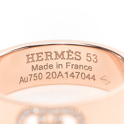 Hermes 18K Rose Gold Diamond PM H D'Ancre Ring 53 6.25 4 of 5