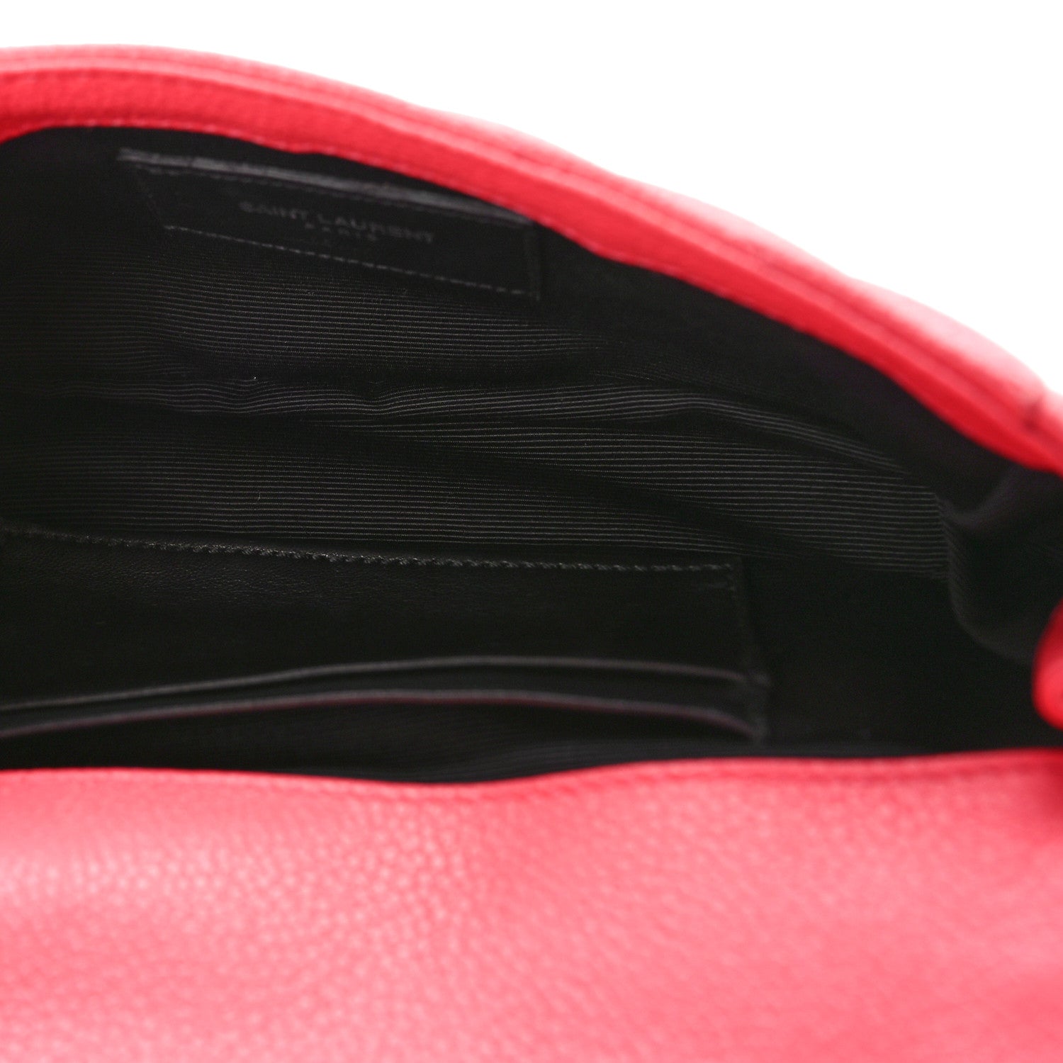 Saint Laurent Grained Calfskin Matelassé Chevron Monogram Classic Baby Chain Bag Coral Pink 5 of 8