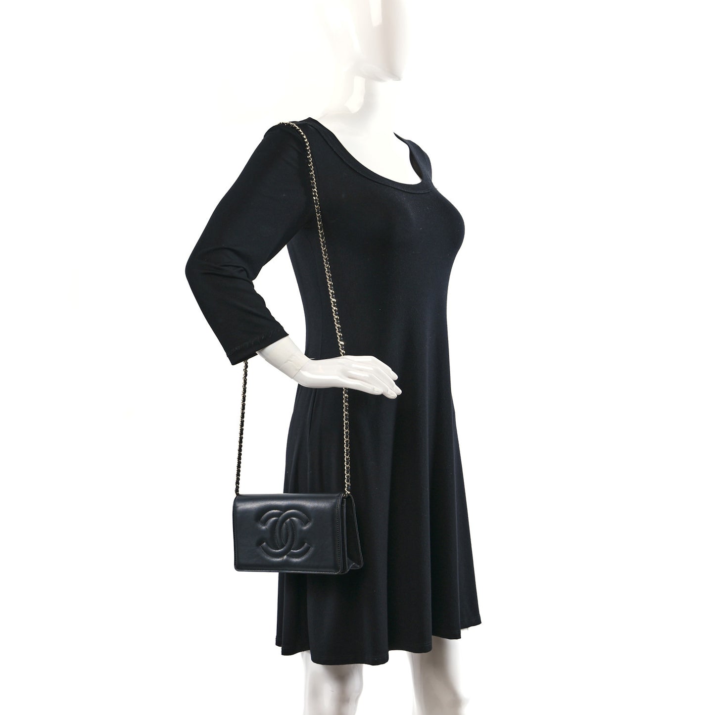 Lambskin Timeless CC Wallet on Chain WOC