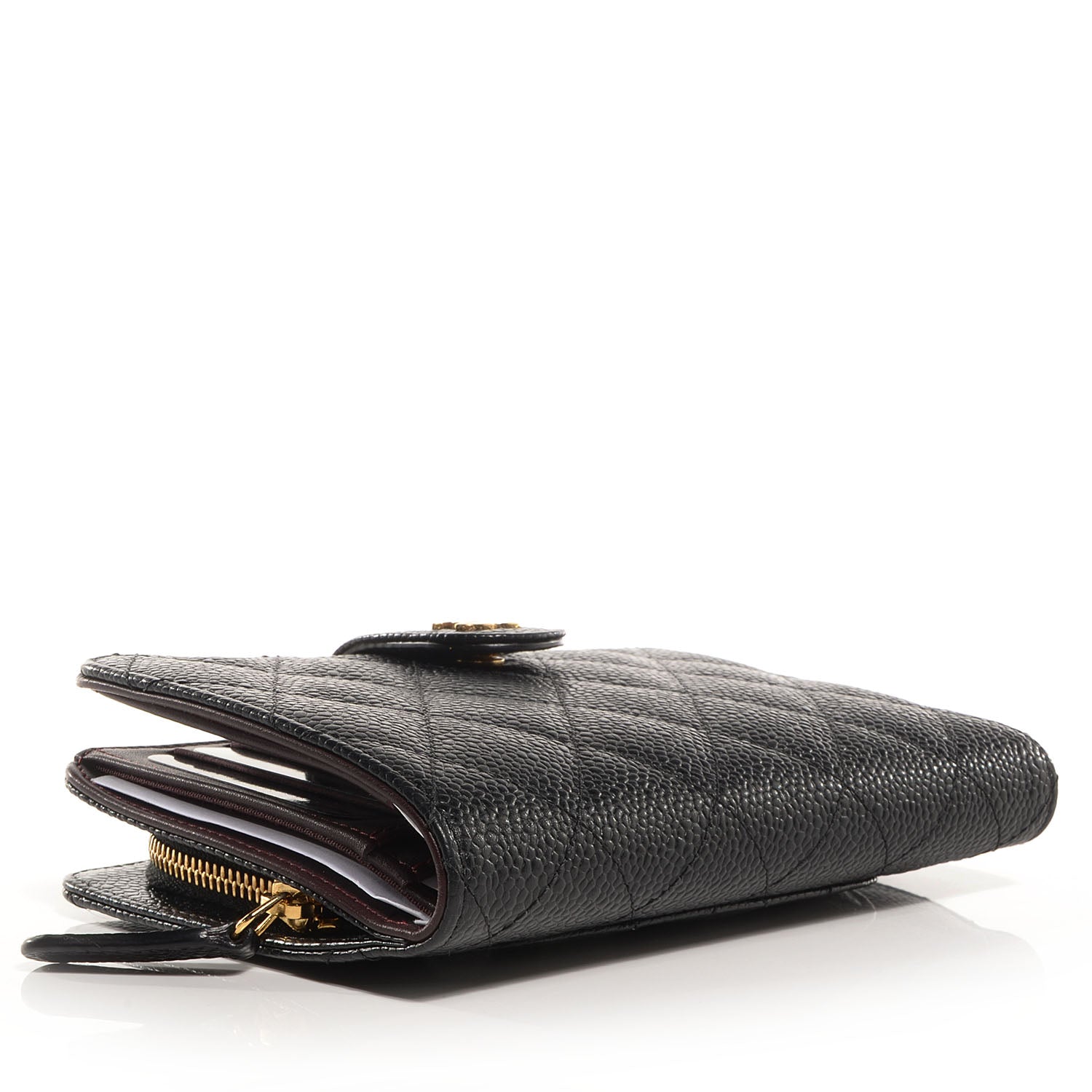 Chanel Caviar Quilted Zipped Pocket Wallet Black 4 of 9