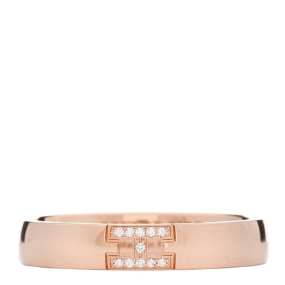 Hermes 18K Rose Gold Diamond Ever Herakles Wedding Band Ring 55 7.25 1 of 5
