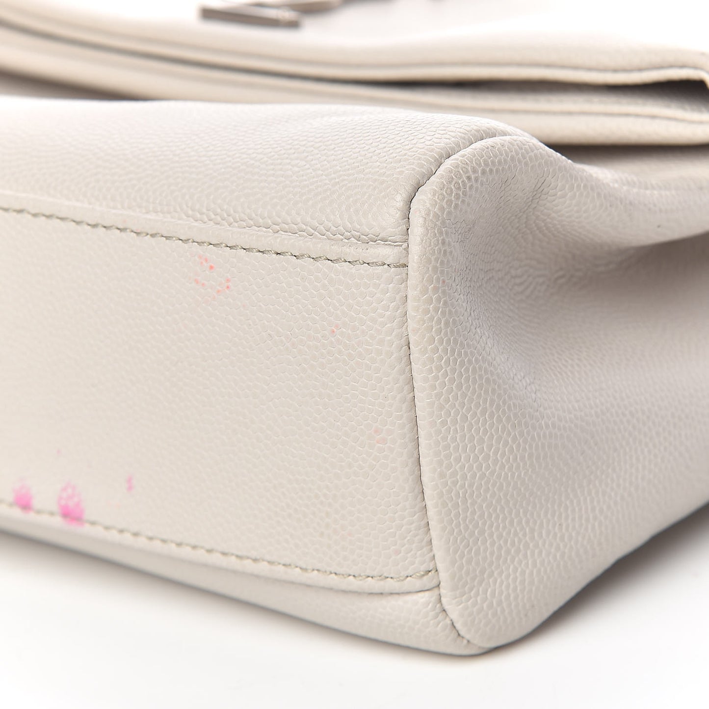 Grain De Poudre Small West Hollywood Monogram Fold-Over Bag Pearl White