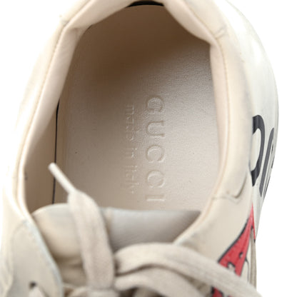 Gucci Calfskin Mouth Print Mens Rhyton Sneakers 8.5 Ivory 7 of 10