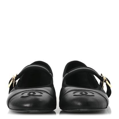 Chanel Lambskin Mary Jane Flats 36 Black 3 of 12