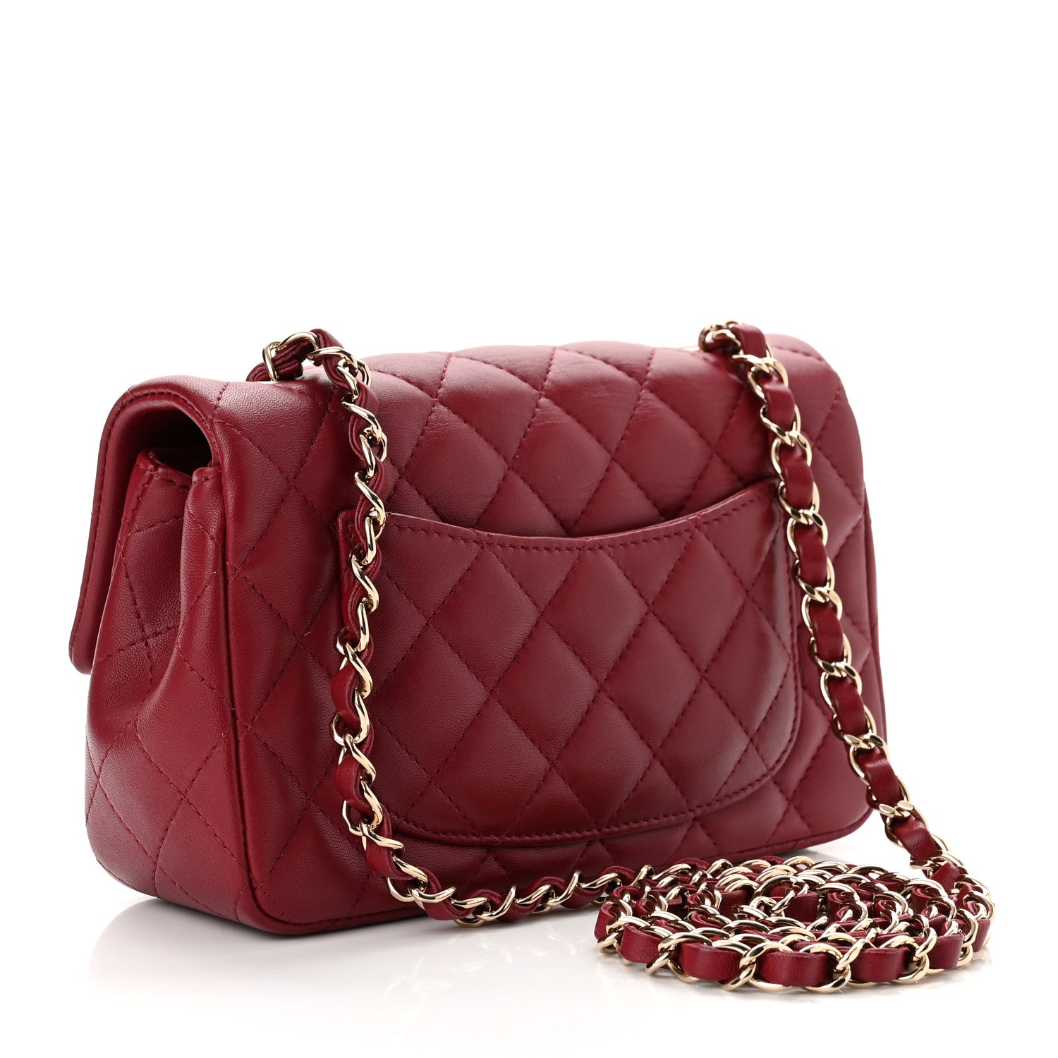 Chanel Lambskin Quilted Mini Rectangular Flap Burgundy 3 of 10