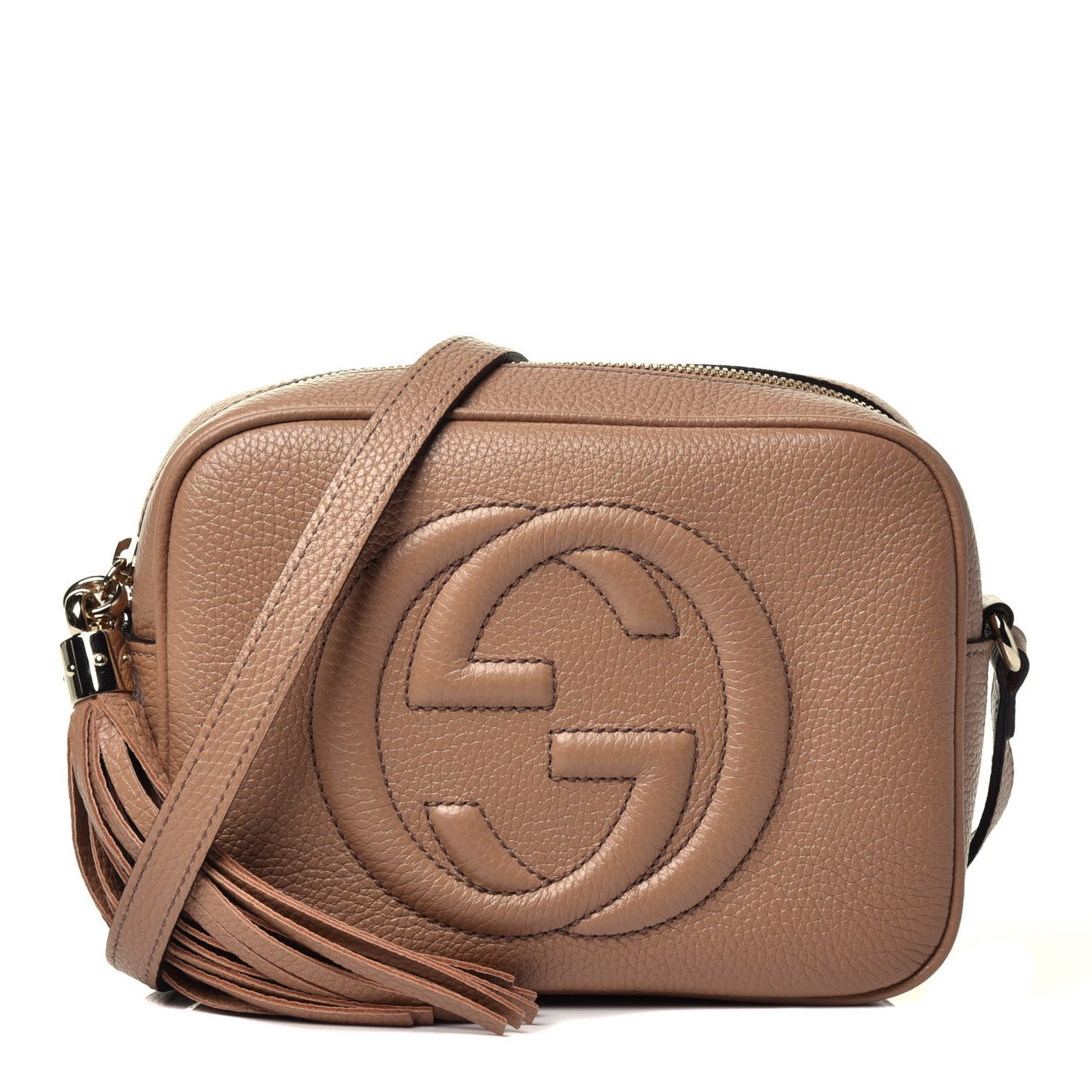 Pebbled Calfskin Small Soho Disco Bag Camelia