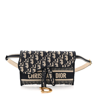 Christian Dior Oblique Slim Saddle Pouch Blue 1 of 11