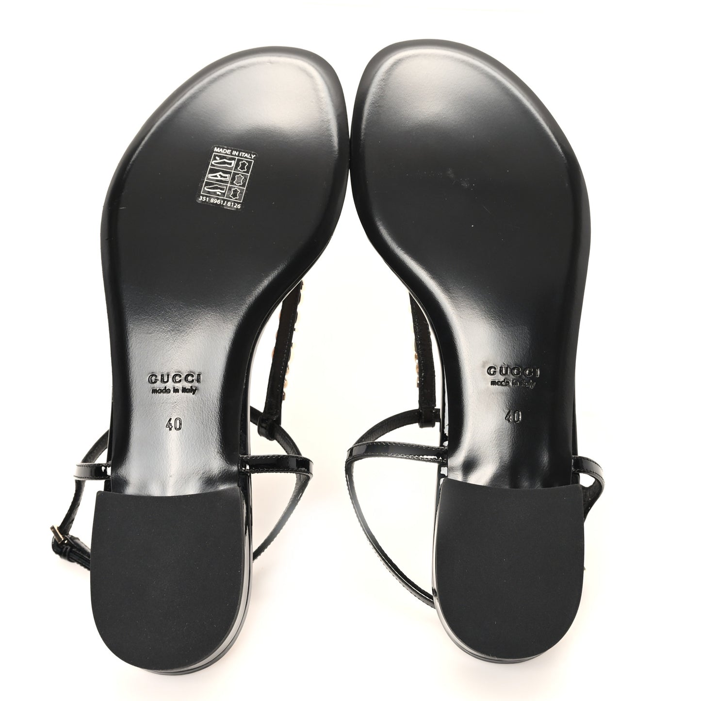 Patent Signoria Thong Sandals 40 Black