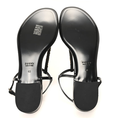 Gucci Patent Signoria Thong Sandals 40 Black 7 of 9